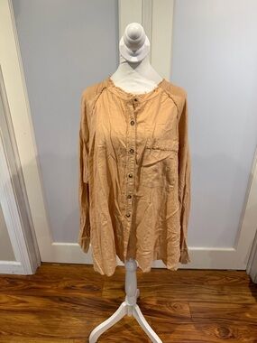 We The Free Shell Pink Button Front Blouse